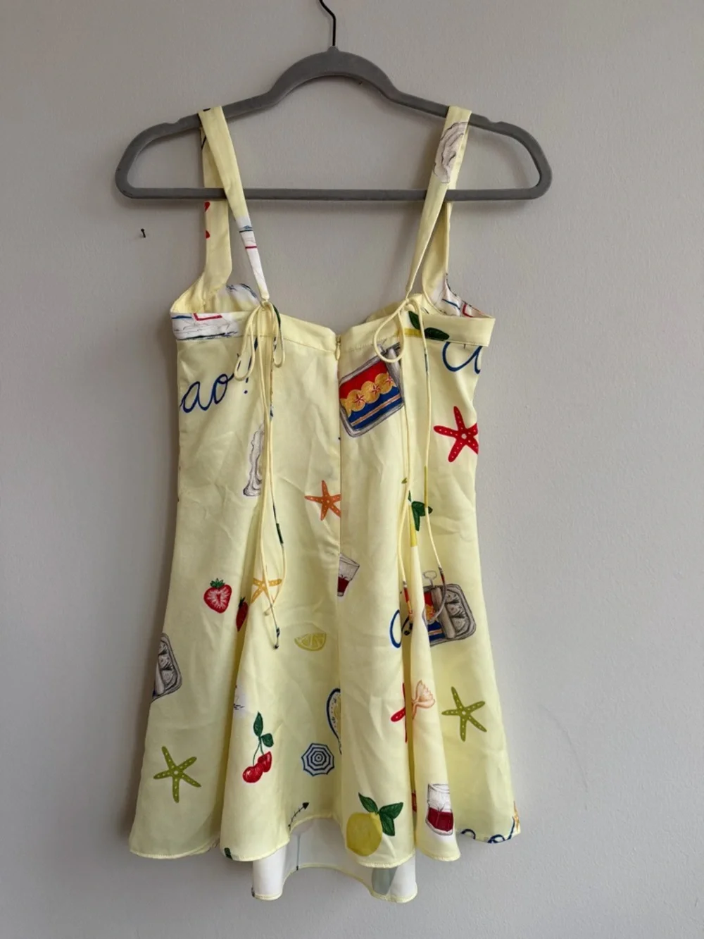 For Love & Lemons Ciao Yellow Printed Sweetheart Mini Dress - Picture 4 of 5